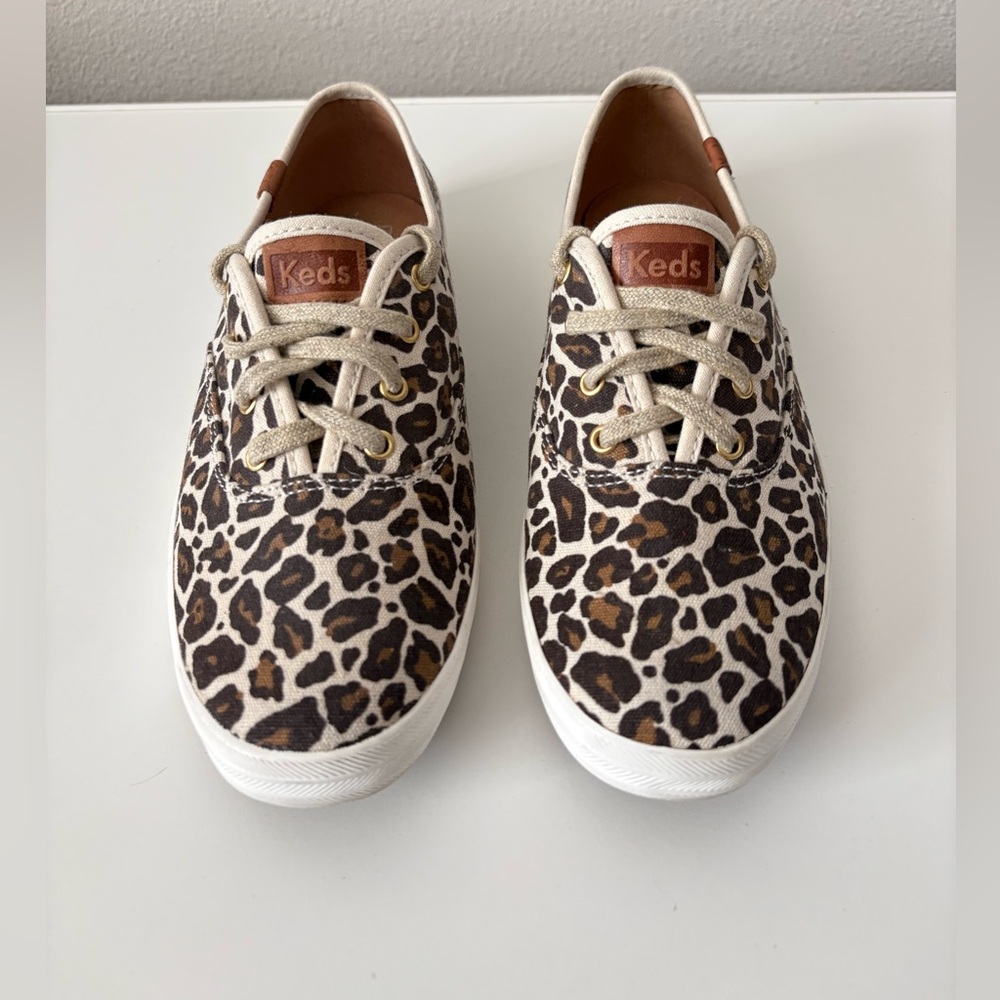 KEDS Animal Print Brown Leopard Sneakers Casual Comfort Authentic Size 8